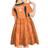 Custom Netherlands Football Kid Short Sleeve Dress 2026 Come On Oranje - Wonder Print Shop