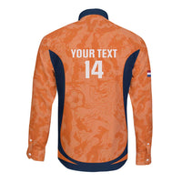 Custom Netherlands Football Long Sleeve Button Shirt 2026 Come On Oranje - Wonder Print Shop
