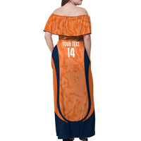 Custom Netherlands Football Off Shoulder Maxi Dress 2026 Come On Oranje - Wonder Print Shop