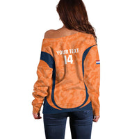 Custom Netherlands Football Off Shoulder Sweater 2026 Come On Oranje - Wonder Print Shop