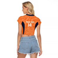 Custom Netherlands Football Raglan Cropped T Shirt 2026 Come On Oranje - Wonder Print Shop