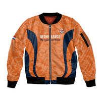 Custom Netherlands Football Sleeve Zip Bomber Jacket 2026 Come On Oranje - Wonder Print Shop