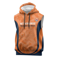 Custom Netherlands Football Sleeveless Hoodie 2026 Come On Oranje - Wonder Print Shop