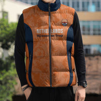 Custom Netherlands Football Sleeveless Puffer Jacket 2026 Come On Oranje - Wonder Print Shop