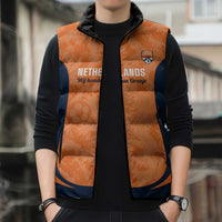 Custom Netherlands Football Sleeveless Puffer Jacket 2026 Come On Oranje - Wonder Print Shop