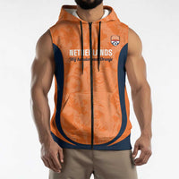 Custom Netherlands Football Sleeveless Zip Hoodie 2026 Come On Oranje - Wonder Print Shop