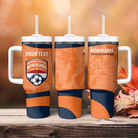 Custom Netherlands Football Tumbler With Handle 2026 Come On Oranje - Wonder Print Shop