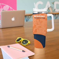 Custom Netherlands Football Tumbler With Handle 2026 Come On Oranje - Wonder Print Shop