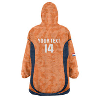 Custom Netherlands Football Wearable Blanket Hoodie 2026 Come On Oranje - Wonder Print Shop