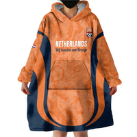 Custom Netherlands Football Wearable Blanket Hoodie 2026 Come On Oranje - Wonder Print Shop