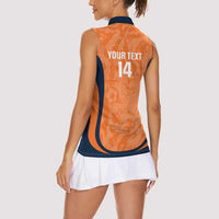 Custom Netherlands Football Women Sleeveless Polo Shirt 2026 Come On Oranje - Wonder Print Shop