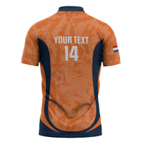 Custom Netherlands Football Zipper Polo Shirt 2026 Come On Oranje - Wonder Print Shop