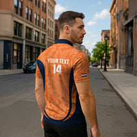 Custom Netherlands Football Zipper Polo Shirt 2026 Come On Oranje - Wonder Print Shop