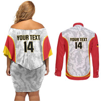 Custom Germany Football Couples Matching Off Shoulder Short Dress and Long Sleeve Button Shirt 2026 Come On Die Nationalelf - Wonder Print Shop