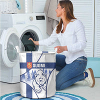 Finland Independence Day Laundry Basket Suomi 1917 Proud Flag Finnish Folk Pattern - Wonder Print Shop