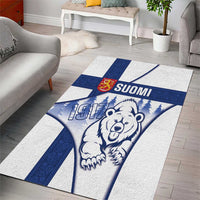Finland Independence Day Area Rug Suomi 1917 Proud Flag Finnish Folk Pattern - Wonder Print Shop