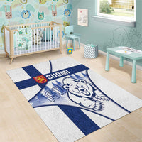 Finland Independence Day Area Rug Suomi 1917 Proud Flag Finnish Folk Pattern - Wonder Print Shop