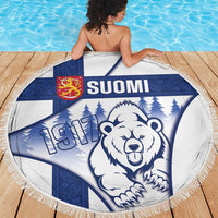 Finland Independence Day Beach Blanket Suomi 1917 Proud Flag Finnish Folk Pattern - Wonder Print Shop