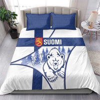 Finland Independence Day Bedding Set Suomi 1917 Proud Flag Finnish Folk Pattern - Wonder Print Shop