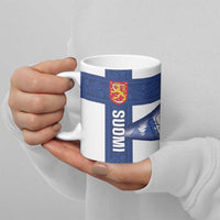 Personalised Finland Independence Day Ceramic Mug Suomi 1917 Proud Flag Finnish Folk Pattern - Wonder Print Shop