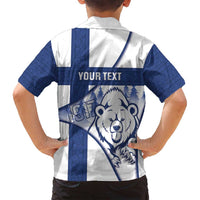 Personalised Finland Independence Day Family Matching Long Sleeve Bodycon Dress and Hawaiian Shirt Suomi 1917 Proud Flag Finnish Folk Pattern - Wonder Print Shop