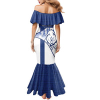Personalised Finland Independence Day Family Matching Mermaid Dress and Hawaiian Shirt Suomi 1917 Proud Flag Finnish Folk Pattern - Wonder Print Shop
