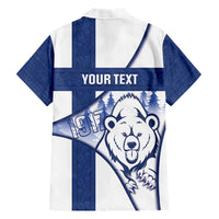 Personalised Finland Independence Day Family Matching Short Sleeve Bodycon Dress and Hawaiian Shirt Suomi 1917 Proud Flag Finnish Folk Pattern - Wonder Print Shop