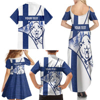 Personalised Finland Independence Day Family Matching Summer Maxi Dress and Hawaiian Shirt Suomi 1917 Proud Flag Finnish Folk Pattern - Wonder Print Shop