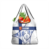 Finland Independence Day Grocery Bag Suomi 1917 Proud Flag Finnish Folk Pattern - Wonder Print Shop
