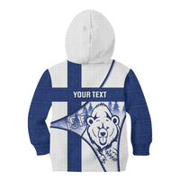 Personalised Finland Independence Day Kid Hoodie Suomi 1917 Proud Flag Finnish Folk Pattern - Wonder Print Shop