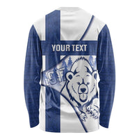 Personalised Finland Independence Day Long Sleeve Shirt Suomi 1917 Proud Flag Finnish Folk Pattern - Wonder Print Shop