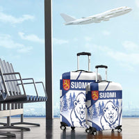 Finland Independence Day Luggage Cover Suomi 1917 Proud Flag Finnish Folk Pattern - Wonder Print Shop