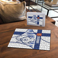 Finland Independence Day Puzzle Suomi 1917 Proud Flag Finnish Folk Pattern - Wonder Print Shop