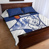 Finland Independence Day Quilt Bed Set Suomi 1917 Proud Flag Finnish Folk Pattern - Wonder Print Shop