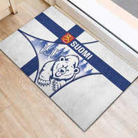 Finland Independence Day Rubber Doormat Suomi 1917 Proud Flag Finnish Folk Pattern - Wonder Print Shop