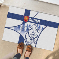 Finland Independence Day Rubber Doormat Suomi 1917 Proud Flag Finnish Folk Pattern - Wonder Print Shop