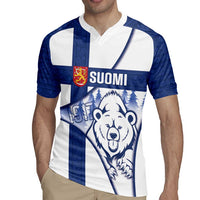 Personalised Finland Independence Day Rugby Jersey Suomi 1917 Proud Flag Finnish Folk Pattern - Wonder Print Shop