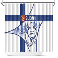 Finland Independence Day Shower Curtain Suomi 1917 Proud Flag Finnish Folk Pattern - Wonder Print Shop