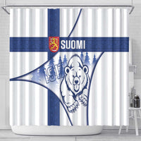 Finland Independence Day Shower Curtain Suomi 1917 Proud Flag Finnish Folk Pattern - Wonder Print Shop