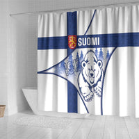 Finland Independence Day Shower Curtain Suomi 1917 Proud Flag Finnish Folk Pattern - Wonder Print Shop