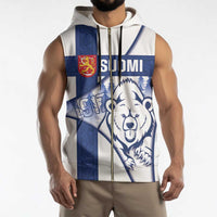 Personalised Finland Independence Day Sleeveless Zip Hoodie Suomi 1917 Proud Flag Finnish Folk Pattern - Wonder Print Shop
