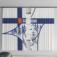Finland Independence Day Window Curtain Suomi 1917 Proud Flag Finnish Folk Pattern - Wonder Print Shop