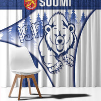 Finland Independence Day Window Curtain Suomi 1917 Proud Flag Finnish Folk Pattern - Wonder Print Shop