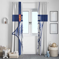 Finland Independence Day Window Curtain Suomi 1917 Proud Flag Finnish Folk Pattern - Wonder Print Shop