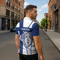 Personalised Finland Independence Day Zipper Polo Shirt Suomi 1917 Proud Flag Finnish Folk Pattern - Wonder Print Shop