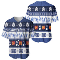 Finland Christmas Baseball Jersey Suomen Tasavalta Hyvaa Joulua - Wonder Print Shop