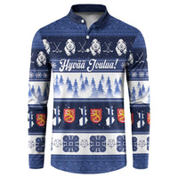 Finland Christmas Button Sweatshirt Suomen Tasavalta Hyvaa Joulua - Wonder Print Shop