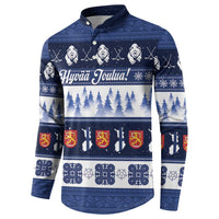 Finland Christmas Button Sweatshirt Suomen Tasavalta Hyvaa Joulua - Wonder Print Shop