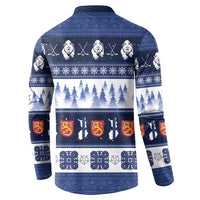 Finland Christmas Button Sweatshirt Suomen Tasavalta Hyvaa Joulua - Wonder Print Shop