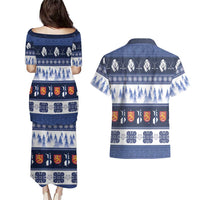 Finland Christmas Couples Matching Puletasi and Hawaiian Shirt Suomen Tasavalta Hyvaa Joulua - Wonder Print Shop